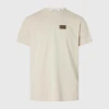 Calvin Klein Jeans SHRUNKEN BADGE TEE, (AC1 Classic Beige) 1 Calvin Klein Jeans SHRUNKEN BADGE TEE, (AC1 Classic Beige) -dress shop SHRUNKENBADGETEE b