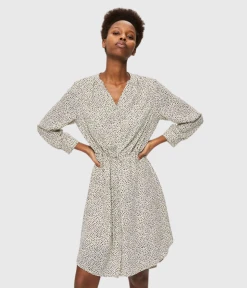 Selected Femme SLFDAMINA 7/8 AOP DRESS NOOS (Sandshell)