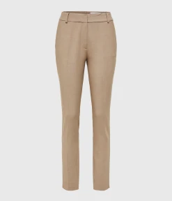 Selected Femme SLFRITA MW SLIM PANT CAMEL MLG B NOOS (Camel, Detail:MELANGÉ)