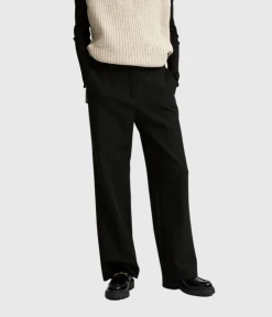 Selected Femme SLFRITA MW WIDE PANT BLACK B NOOS (BLACK)