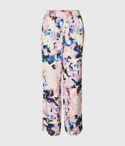 Selected Femme SLFTHEA MW AOP SATIN PANT B (Moonlite Mauve)