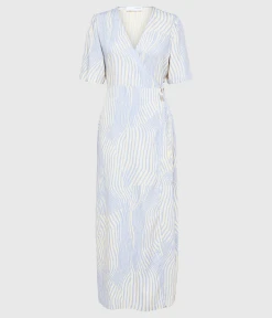 Selected Femme SLFVALENCIA 2/4 ANKLE WRAP DRESS B (Blue Heron)