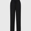 Selected Femme SLFVIVA-GULIA HW LONG LINEN PANT NOOS (BLACK)