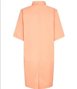 Mos Mosh Carlee 3/4 Shirt Dress (255 Coral Reef) -dress shop SS23 143260 255 2.Carlee3 4ShirtDressCoralReef