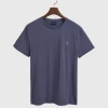 Gant THE ORIGINAL SS T-SHIRT (902 DARK JEANSBLUE MELANGE) 2 Gant THE ORIGINAL SS T-SHIRT (902 DARK JEANSBLUE MELANGE) -dress shop THEORIGINALSST SHIRT 902DARKJEANSBLUEMELANGE