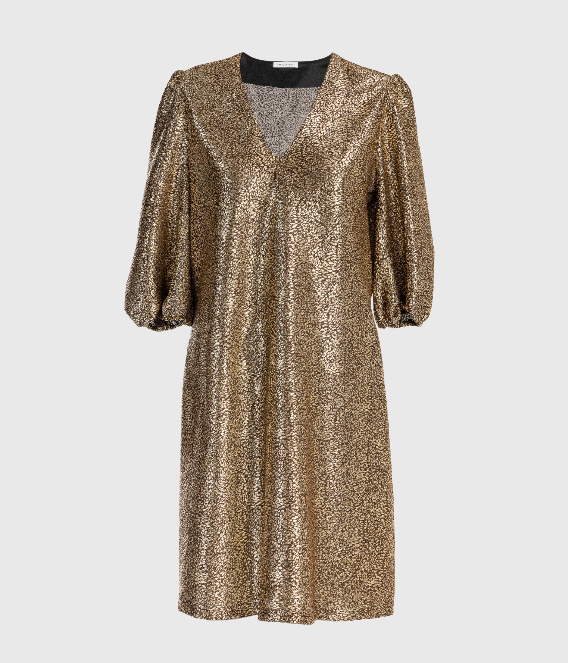 Ida Sjöstedt VICTORIA DRESS FOIL PRINT (DK BROWN GOLD) 3 Ida Sjöstedt VICTORIA DRESS FOIL PRINT (DK BROWN GOLD)