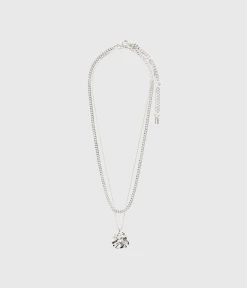 Pilgrim WILLPOWER Curb & Coin Necklace, 2-In-1 Set, Silver-Plated (Silver Plated)