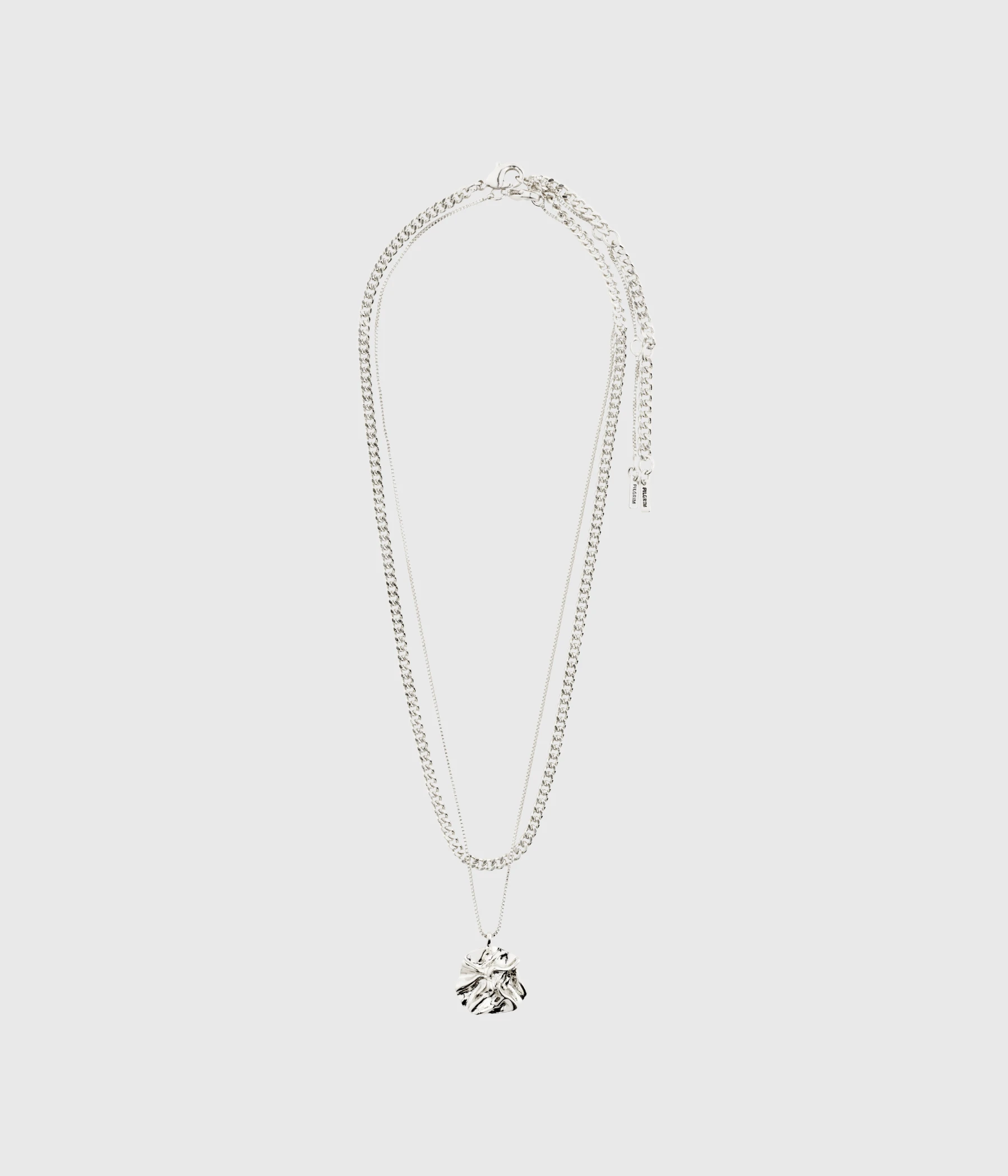 Pilgrim WILLPOWER Curb & Coin Necklace, 2-In-1 Set, Silver-Plated (Silver Plated) 3 Pilgrim WILLPOWER Curb & Coin Necklace, 2-In-1 Set, Silver-Plated (Silver Plated)