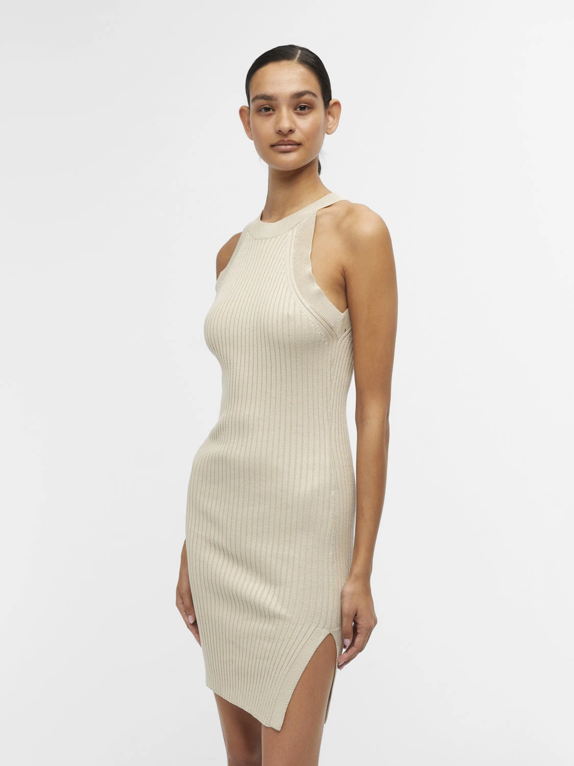 OBJESTER RIB SL DRESS E SS FAIR 23 (Sandshell) Object OBJESTER RIB SL DRESS E SS FAIR 23 (Sandshell) -dress shop objesterdress sandshell