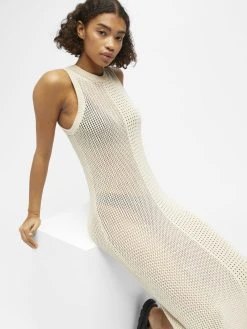 Object OBJPALIA S/L KNIT DRESS 126 (Sandshell) 7 Object OBJPALIA S/L KNIT DRESS 126 (Sandshell) -dress shop pbjpalia detalj