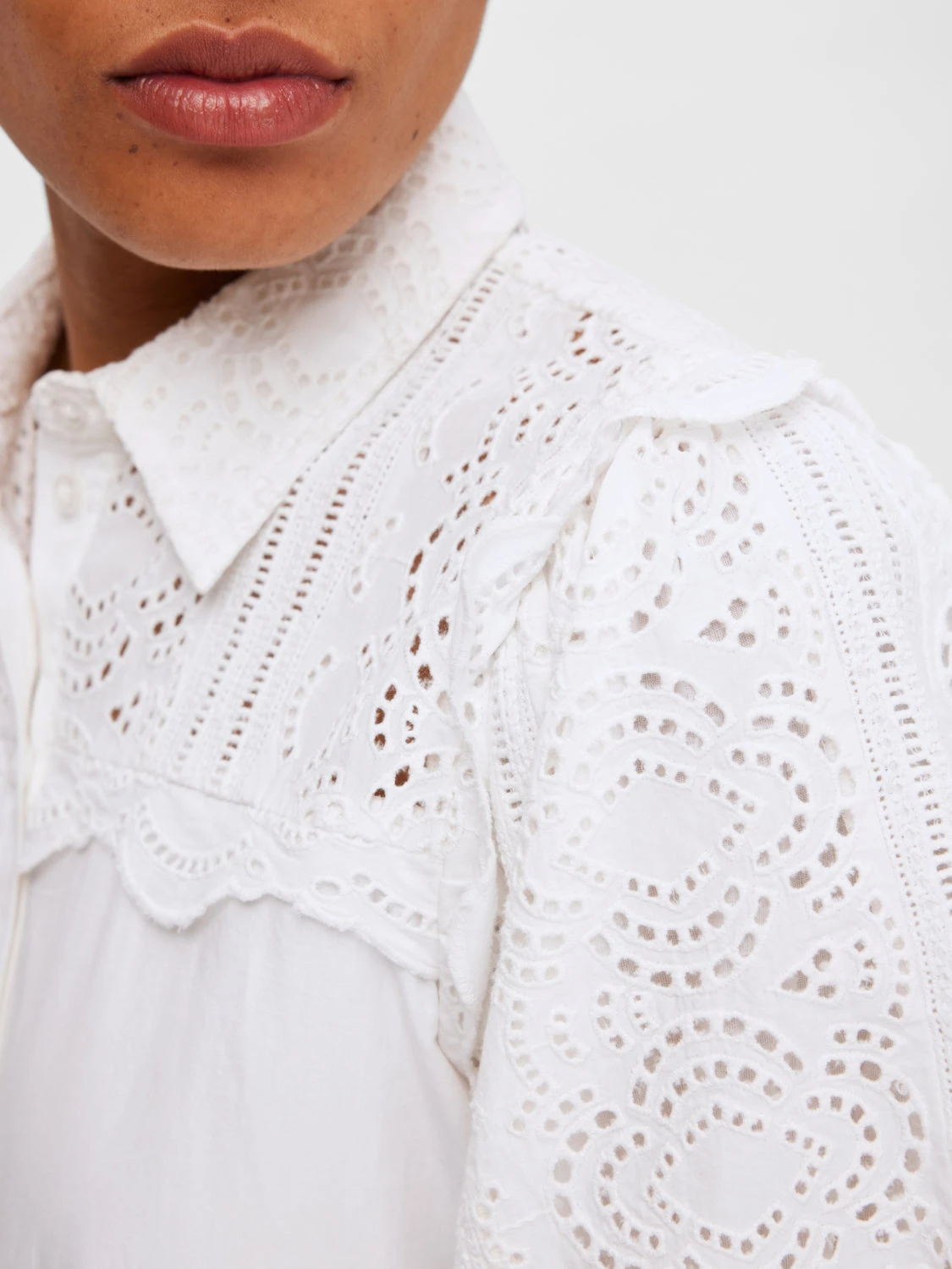 SLFVIOLETTE 2/4 ANKLE BRODERI DRESS B (bright white) Selected Femme SLFVIOLETTE 2/4 ANKLE BRODERI DRESS B (bright White) -dress shop psp44GOIE3H